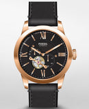 Fossil Townsman Automatic Black Dial Black Leather Strap Watch for Men - ME3170 Buy Now By Fossil