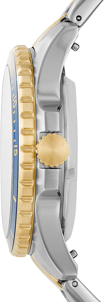 Fossil FB-01 Automatic Skeleton Blue Dial Two Tone Steel Strap Watch for Men - ME3191 Buy Now By Fossil