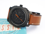 Fossil Machine Chronograph Black Dial Brown Leather Strap Watch for Men - FS5234 Buy Now By Fossil