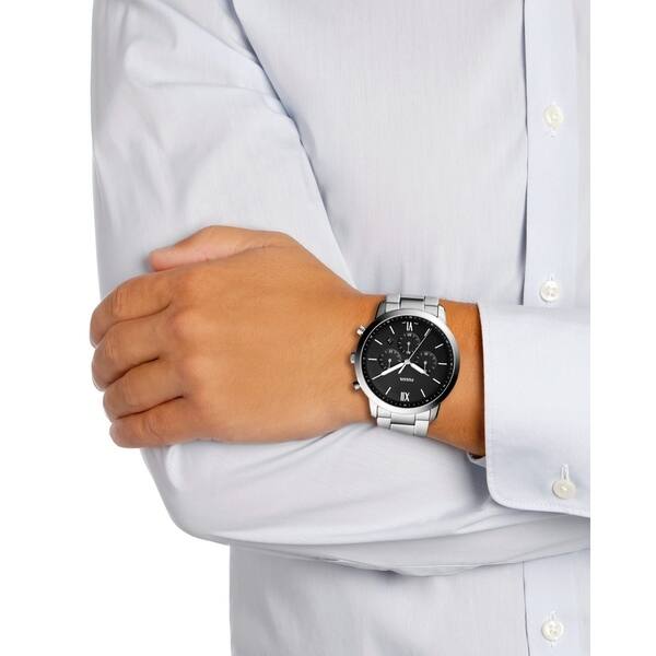 Fossil Neutra Chronograph Black Dial Silver Steel Strap Watch for Men - FS5384 Buy Now By Fossil