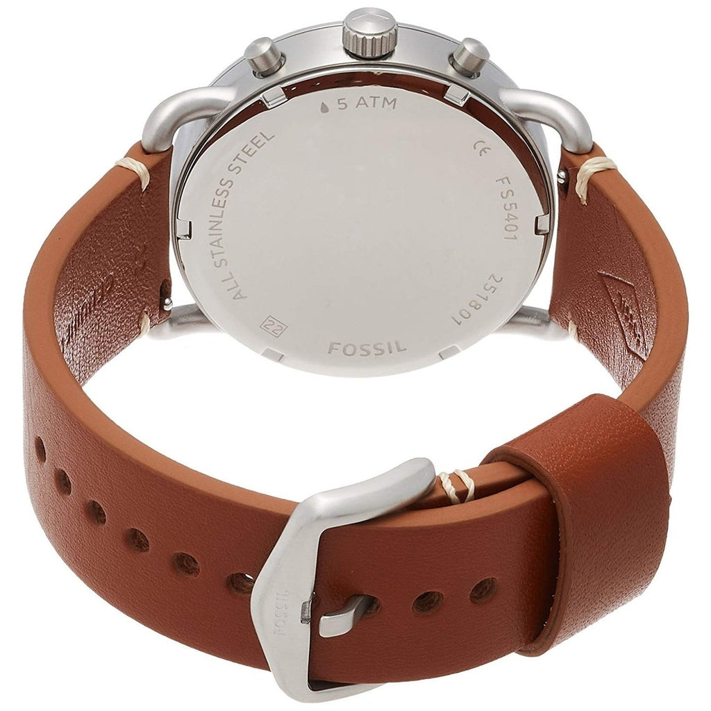 Fossil The Commuter Blue Dial Brown Leather Strap Watch for Men - FS5401 Buy Now By Fossil