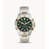 Fossil Garrett Chronograph Green Dial Two Tone Steel Strap Watch for Men - FS5622 Buy Now By Fossil