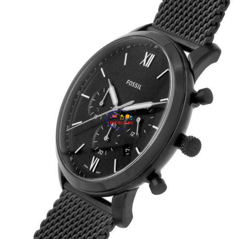 Fossil Neutra Chronograph Blue Dial Silver Mesh Bracelet Watch for Men - FS5383 Buy Now By Fossil