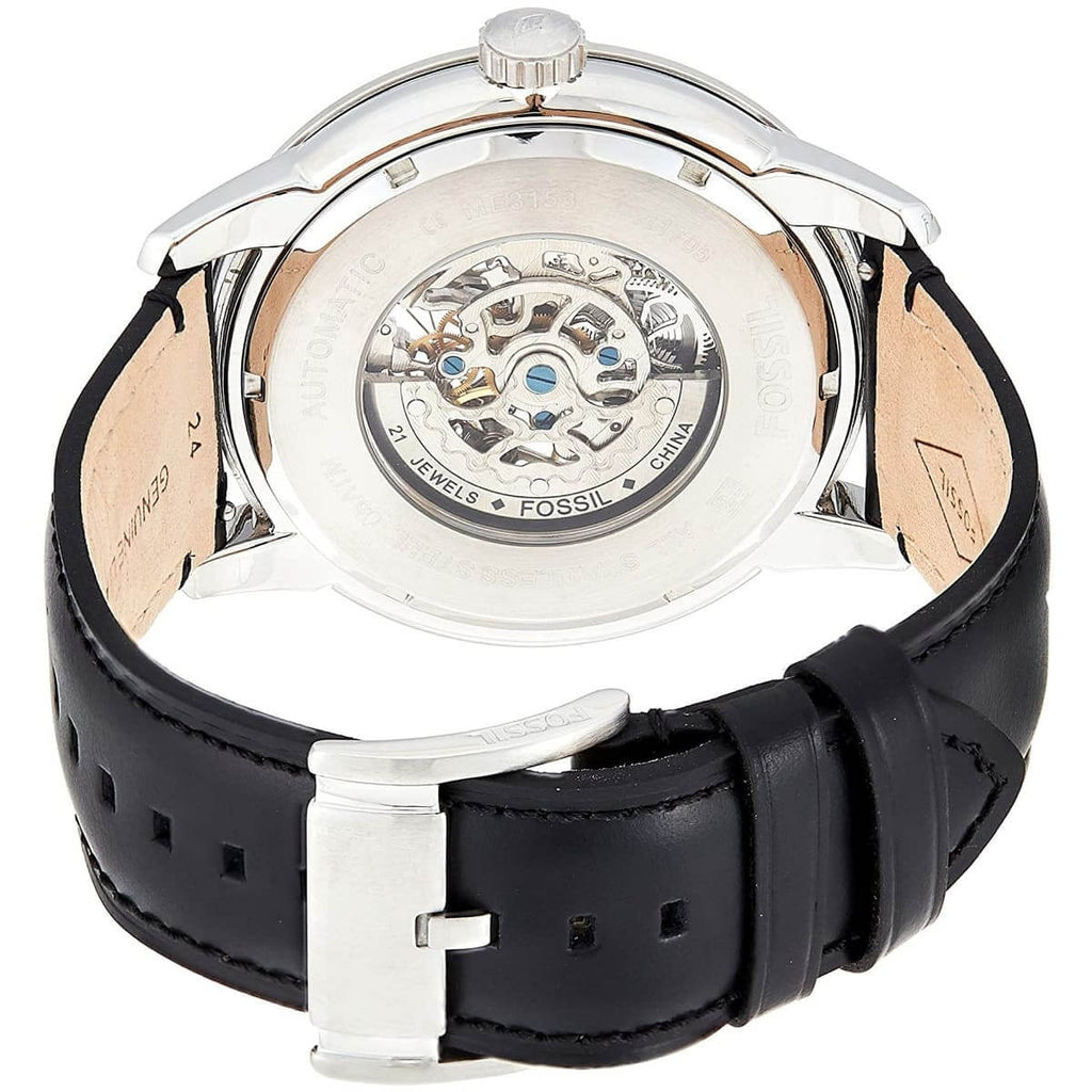 Fossil Townsman Skeleton Black Dial Black Leather Strap Watch for Men - ME3153 Buy Now By Fossil