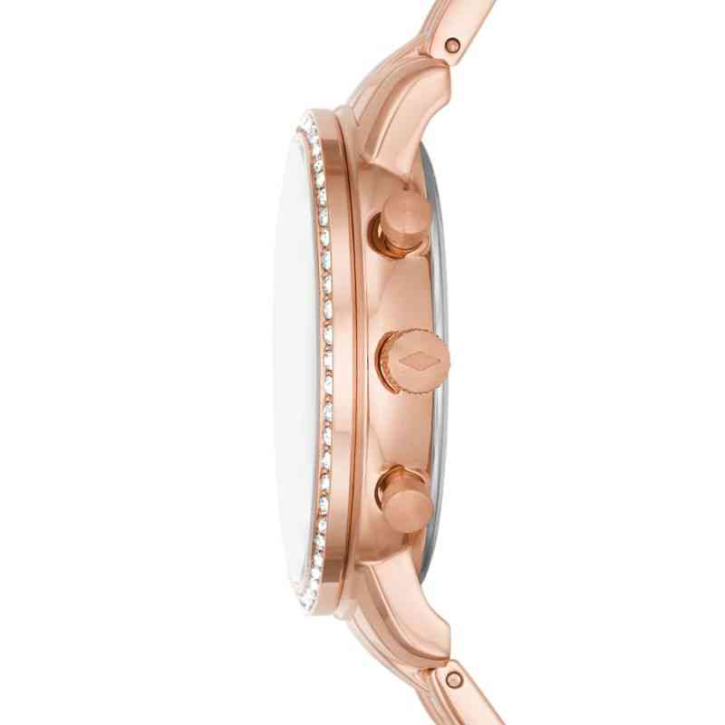 Fossil Neutra Chronograph Mother of Pearl Brown Dial Rose Gold Steel Strap Watch for Women - ES5218 Buy Now By Fossil