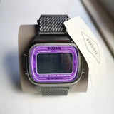 Fossil Retro Digital Purple Dial Grey Mesh Strap Watch for Men - FS5888 Buy Now By Fossil