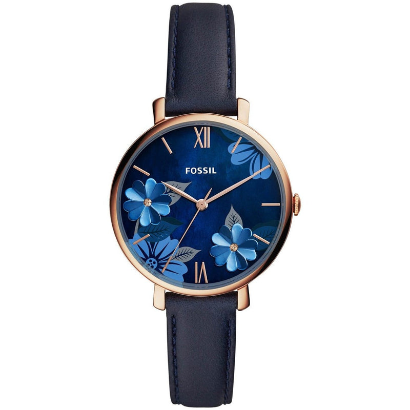 Fossil Jacqueline Blue Dial Blue Leather Strap Watch for Women - ES4673 Buy Now By Fossil