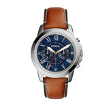 Fossil Grant Chronograph Blue Dial Brown Leather Strap Watch for Men - FS5210 Buy Now By Fossil