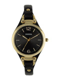 Fossil Georgia Black Dial Black Leather Strap Watch for Women - ES3148 Buy Now By Fossil