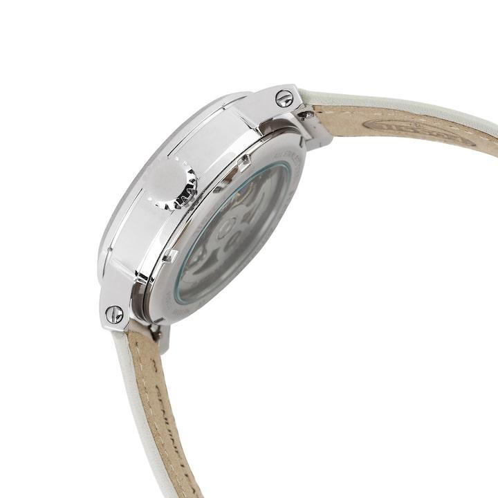 Fossil Boyfriend Automatic Skeleton Silver Dial White Leather Strap Watch for Women - ME3069 Buy Now By Fossil