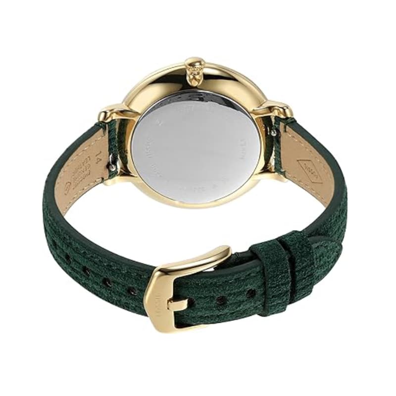 Fossil Jacqueline Multifunction Moonphase Mother of Pearl White Dial Green Leather Strap Watch for Women - ES5244 Buy Now By Fossil