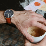 Fossil Neutra Chronograph Blue Dial Brown Leather Strap Watch for Men - FS5453 Buy Now By Fossil