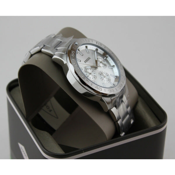 Fossil Bannon Multifunction Chronograph Silver Dial Silver Steel Strap Watch for Men - BQ2490 Buy Now By Fossil