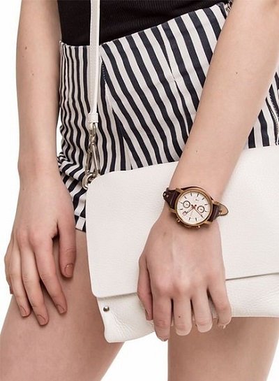 Fossil Boyfriend White Dial Brown Leather Strap Watch for Women - ES3616 Buy Now By Fossil