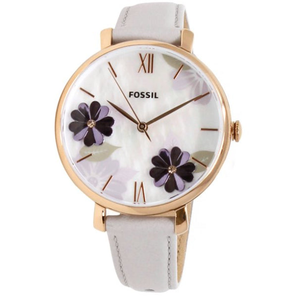 Fossil Jacqueline Mother of Pearl Dial Grey Leather Strap Watch for Women - ES4672 Buy Now By Fossil