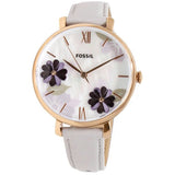 Fossil Jacqueline Mother of Pearl Dial Grey Leather Strap Watch for Women - ES4672 Buy Now By Fossil