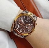 Fossil Perfect Boyfriend Multifunction Brown Dial Two Tone Steel Strap Watch for Women - ES4284 Buy Now By Fossil
