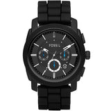 Fossil Machine Chronograph Black Dial Black Silicone Strap Watch for Men - FS4487 Buy Now By Fossil