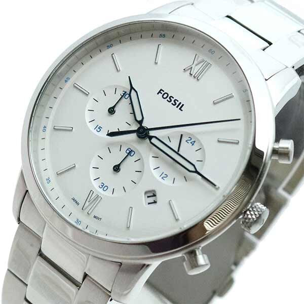 Fossil Neutra Chronograph White Dial Silver Steel Strap Watch for Men - FS5433 Buy Now By Fossil