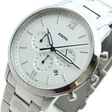 Fossil Neutra Chronograph White Dial Silver Steel Strap Watch for Men - FS5433 Buy Now By Fossil
