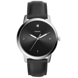 Fossil The Minimalist Carbon Series Black Dial Black Leather Strap Watch for Men - FS5497 Buy Now By Fossil