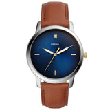 Fossil The Minimalist 3H Blue Dial Brown Leather Strap Watch for Men - FS5499 Buy Now By Fossil