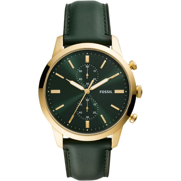 Fossil Townsman Chronograph Green Dial Green Leather Strap Watch for Men - FS5599 Buy Now By Fossil