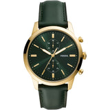 Fossil Townsman Chronograph Green Dial Green Leather Strap Watch for Men - FS5599 Buy Now By Fossil