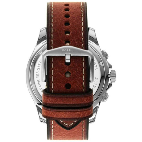 Fossil Dillinger Luggage Chronograph Blue Dial Brown Leather Strap Watch for Men - FS5675 Buy Now By Fossil