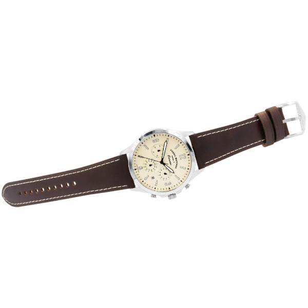 Fossil Forrester Chronograph White Dial Brown Leather Strap Watch for Men - FS5696 Buy Now By Fossil