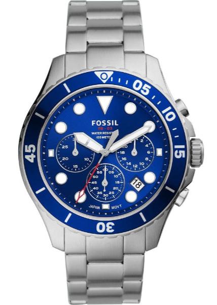 Fossil FB-03 Chronograph Blue Dial Silver Steel Strap Watch for Men - FS5724 Buy Now By Fossil