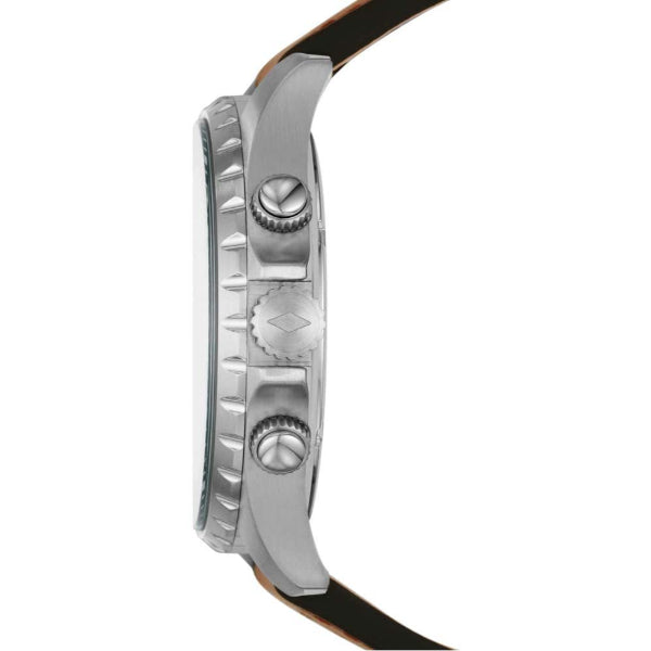 Fossil Dillinger Luggage Chronograph Green Dial Brown Leather Strap Watch for Men - FS5734 Buy Now By Fossil