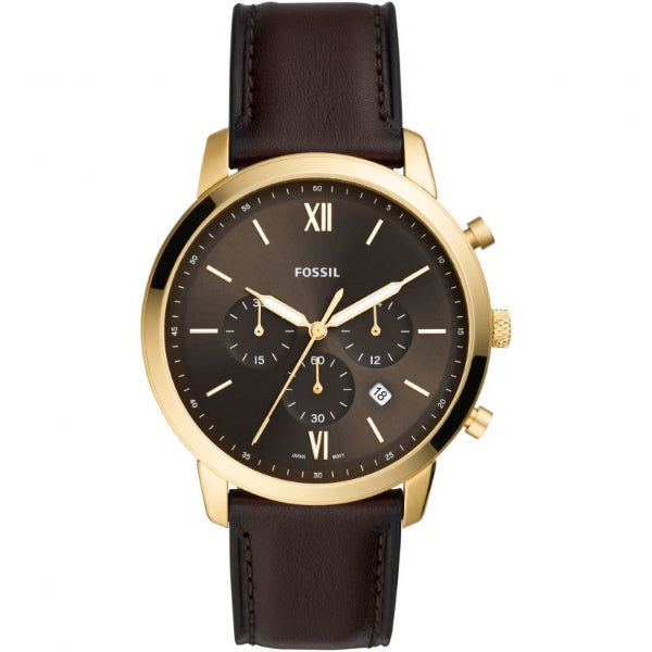 Fossil Neutra Chronograph Brown Dial Brown Leather Strap Watch for Men - FS5763 Buy Now By Fossil