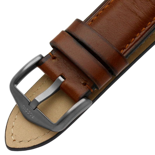 Fossil Garrett Chronograph Grey Dial Brown Leather Strap Watch for Men - FS5770 Buy Now By Fossil