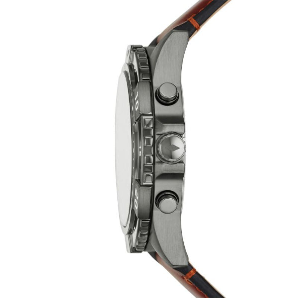 Fossil Garrett Chronograph Grey Dial Brown Leather Strap Watch for Men - FS5770 Buy Now By Fossil