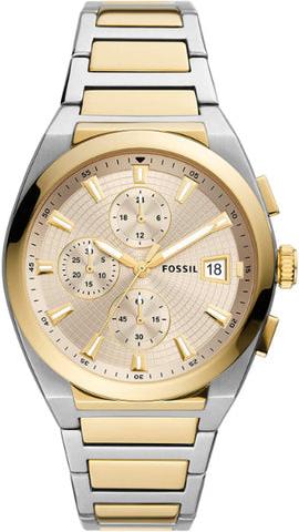 Fossil Everett Chronograph Gold Dial Two Tone Steel Strap Watch for Men - FS5796 Buy Now By Fossil