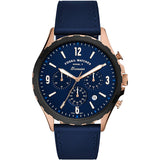 Fossil Forrester Chronograph Blue Dial Blue Leather Strap Watch for Men - FS5814 Buy Now By Fossil