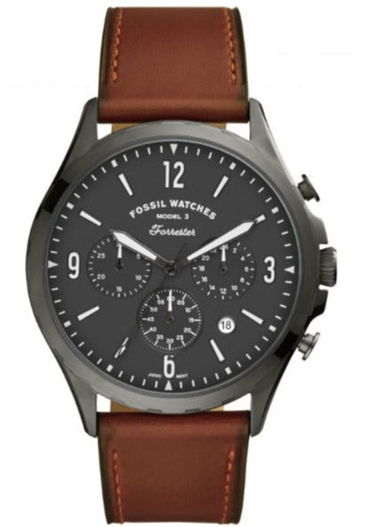 Fossil Forrester Chronograph Grey Dial Brown Leather Strap Watch for Men - FS5815 Buy Now By Fossil