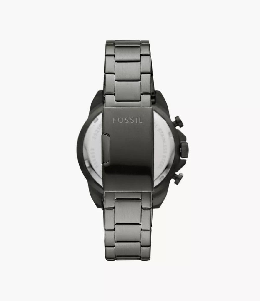 Fossil Bronson Chronograph Black Dial Grey Steel Strap Watch for Men - FS5852 Buy Now By Fossil