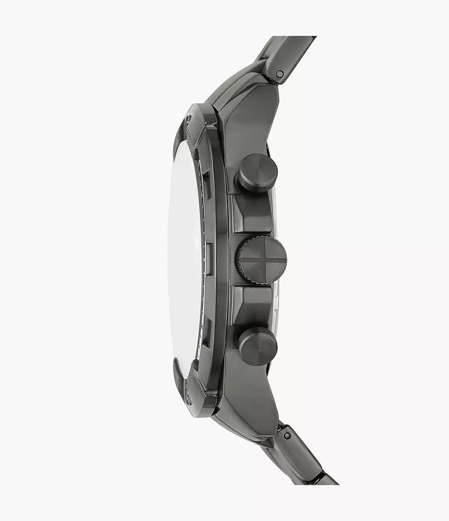 Fossil Bronson Chronograph Black Dial Grey Steel Strap Watch for Men - FS5852 Buy Now By Fossil