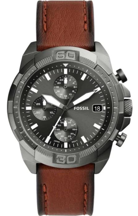 Fossil Bronson Chronograph Grey Dial Brown Leather Strap Watch for Men - FS5855 Buy Now By Fossil