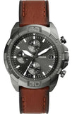 Fossil Bronson Chronograph Grey Dial Brown Leather Strap Watch for Men - FS5855 Buy Now By Fossil