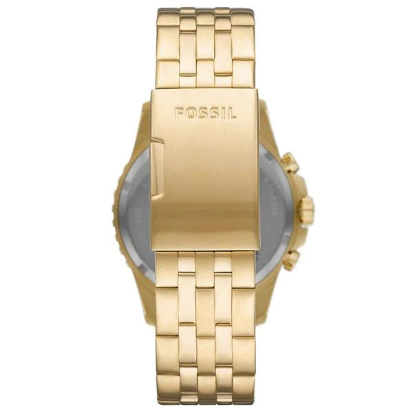 Fossil FB-01 Chronograph Black Dial Gold Steel Strap Watch for Men - FS5836 Buy Now By Fossil