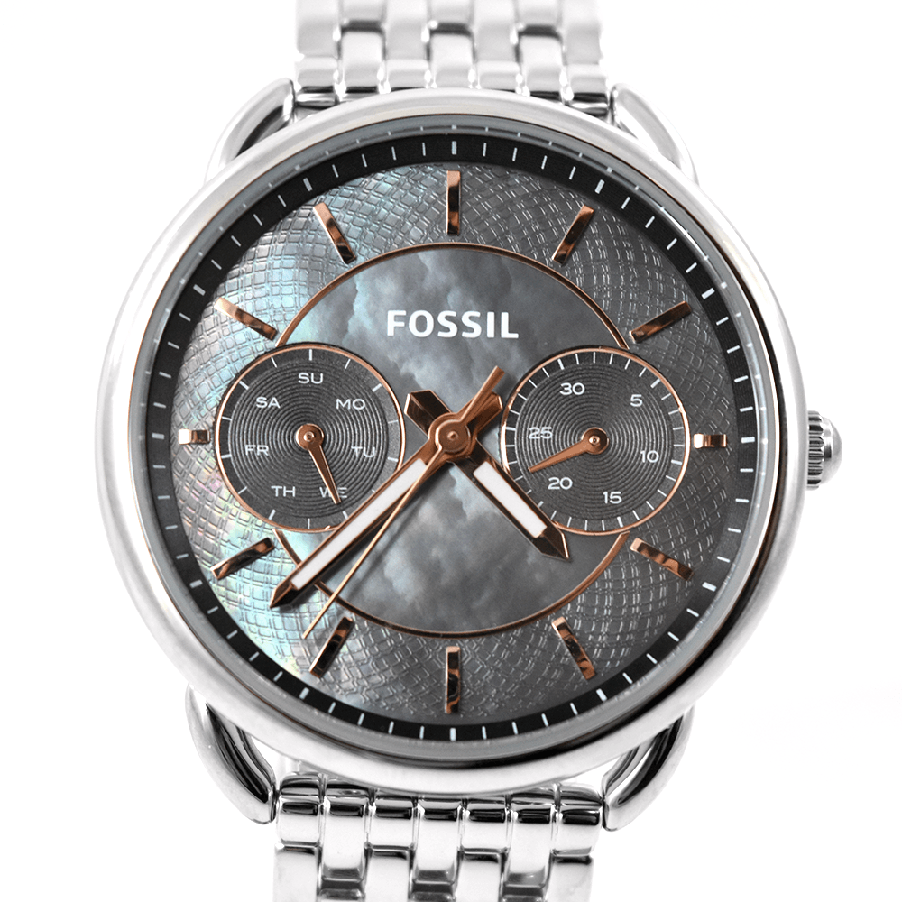 Fossil Tailor Mother of Pearl Black Dial Silver Steel Strap Watch for Women - ES3911 Buy Now By Fossil