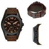 Fossil Nate Chronograph Brown Dial Brown Leather Strap Watch for Men - JR1511 Buy Now By Fossil