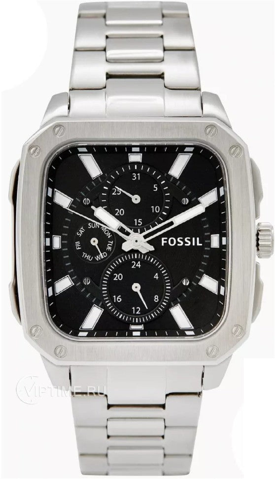 Fossil Inscription Multifunction Black Dial Silver Steel Strap Watch for Men - BQ2655 Buy Now By Fossil