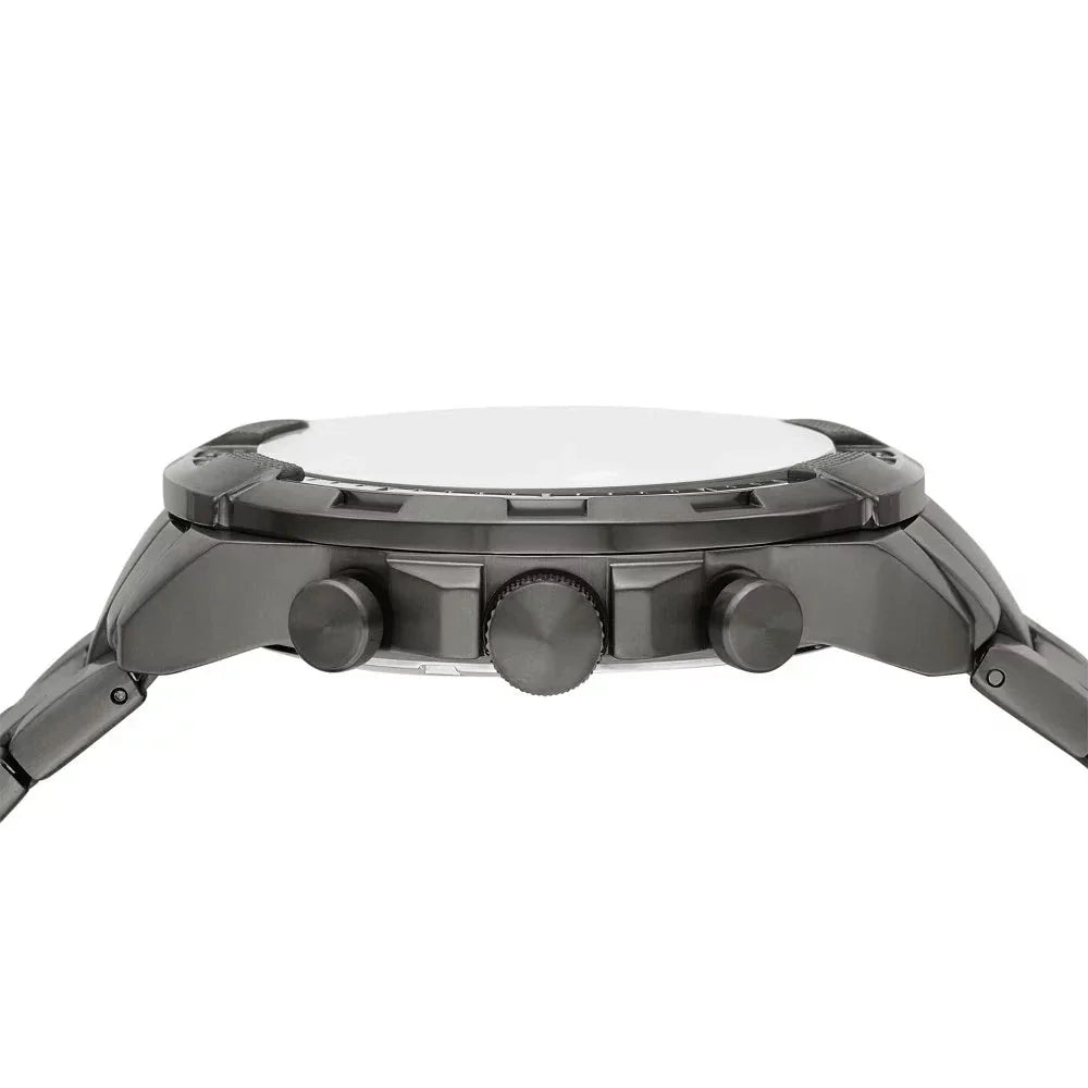 Fossil Bronson Chronograph Black Dial Grey Steel Strap Watch for Men - FS5852 Buy Now By Fossil