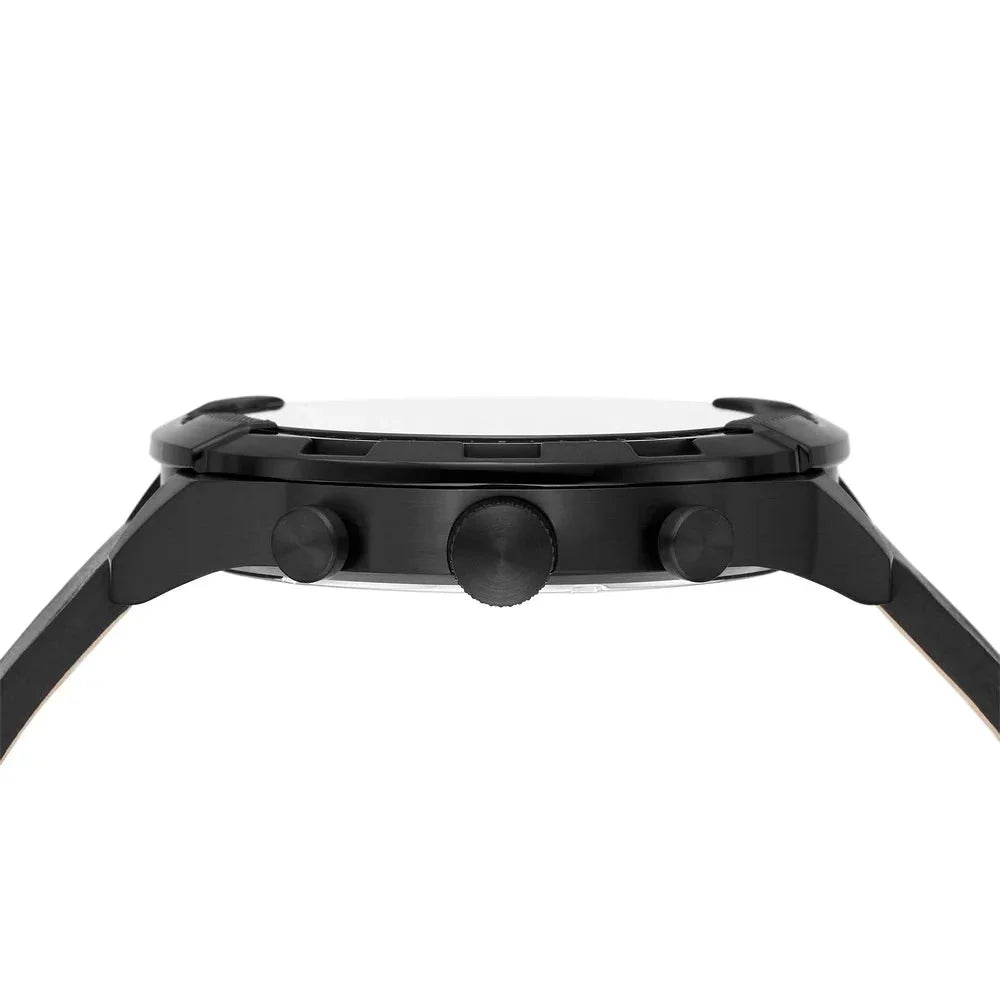 Fossil Bronson Chronograph Black Dial Black Leather Strap Watch for Men - FS5874 Buy Now By Fossil