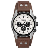 Fossil Coachman Chronograph White Dial Brown Leather Strap Watch for Men - CH2890 Buy Now By Fossil