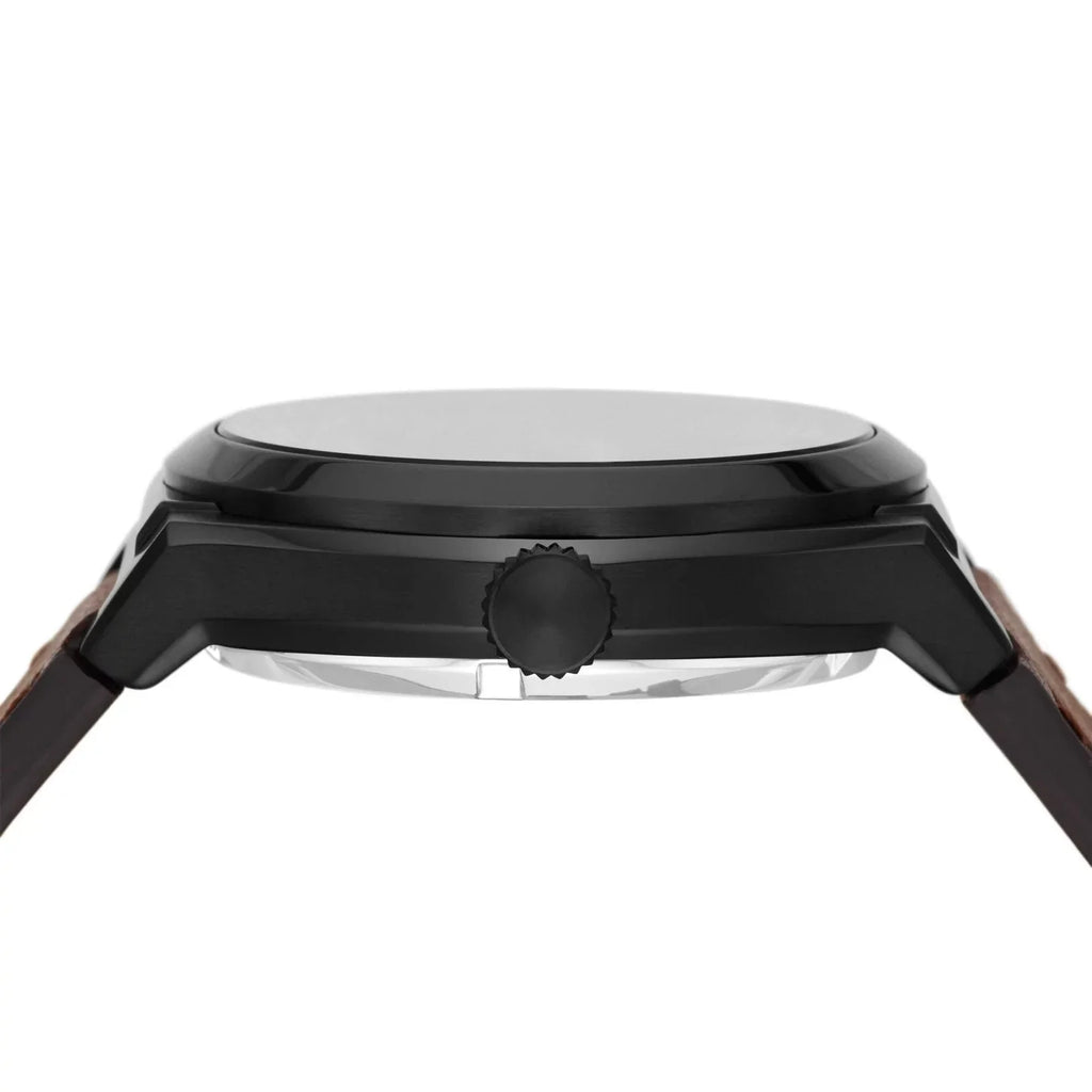 Fossil Everett Automatic Analog Black Dial Brown Leather Strap Watch for Men - ME3207 Buy Now By Fossil